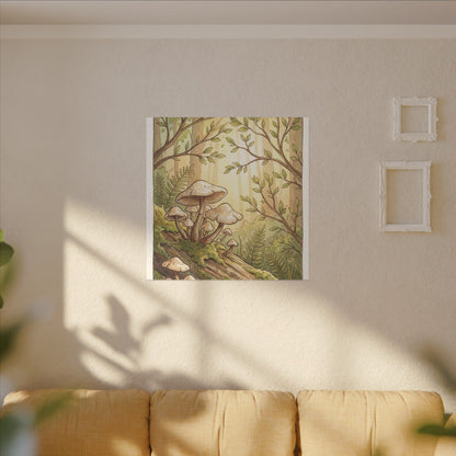 Spring Wild Mushrooms Mushroom Illustration Canvas Art | Cozy Decor