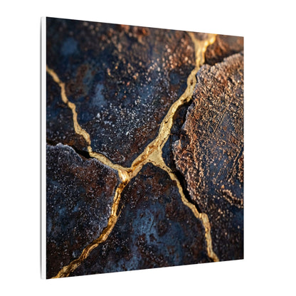 Winter Rust Patina Gold Vein Canvas Art | Resilient Decor