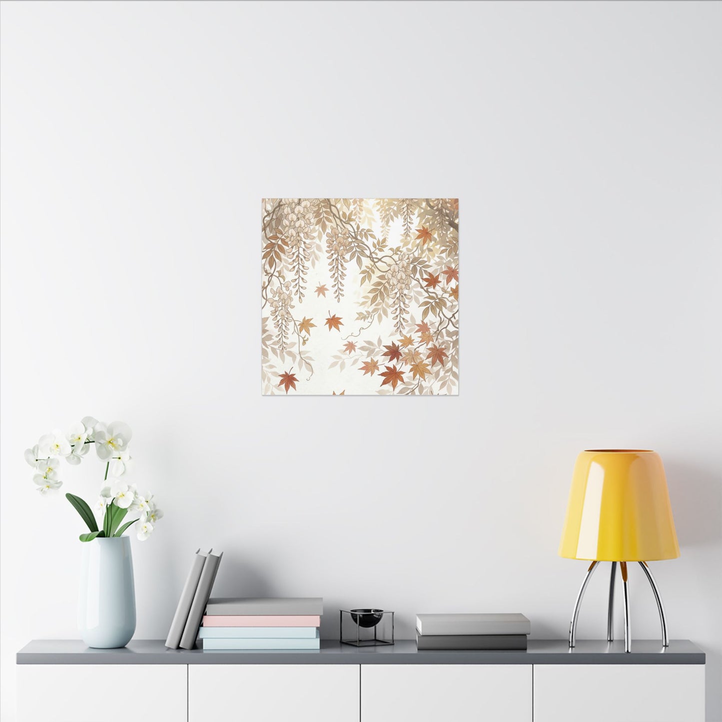 Shibui Wisteria Canvas Art - Japandi Japanese Pattern