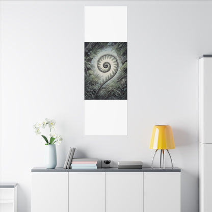 Zen Fern Unfurling in Dawn | Ukiyo E Inspired Canvas Art