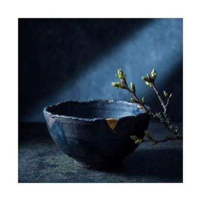 Moonlight Ceramic Bowl Wall Art Print - Dark Japandi Datsuzoku