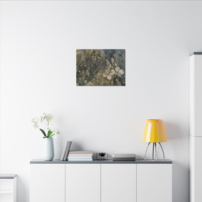 Japandi Dried Flowers in Moonlight | Watercolor Canvas Art