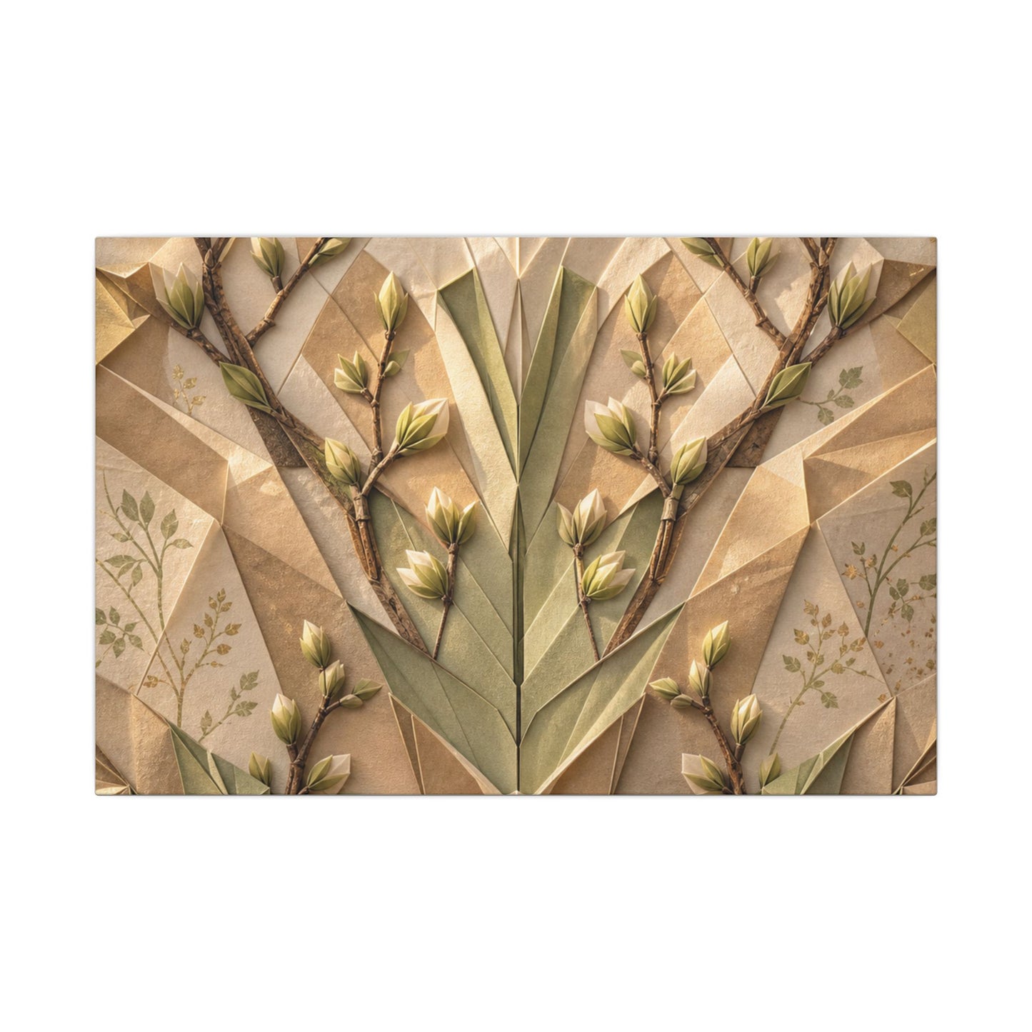 Kanso Paper Fold Canvas Art - Japandi Japanese Pattern