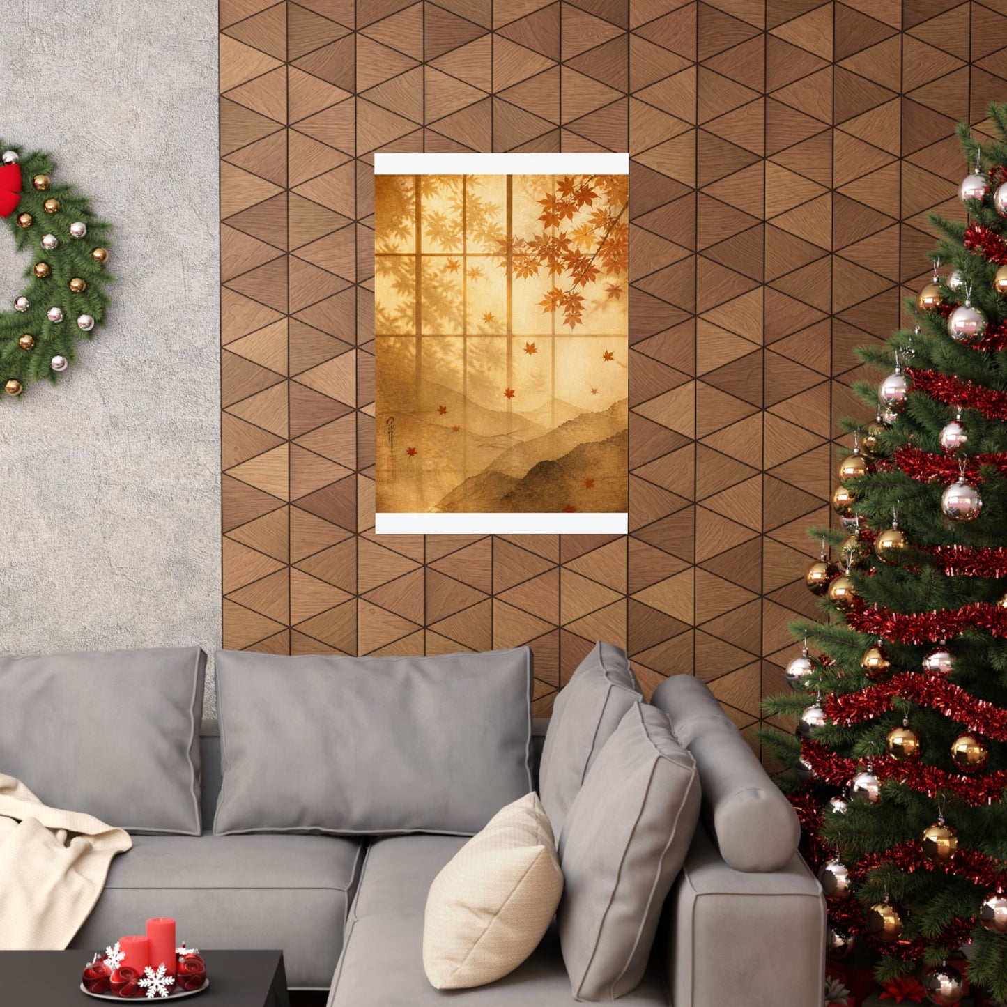 Shoji Screen Wall Art Print | Autumn Japandi Texture Art