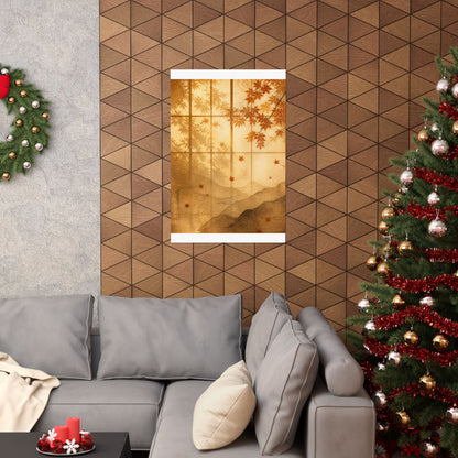 Shoji Screen Wall Art Print | Autumn Japandi Texture Art