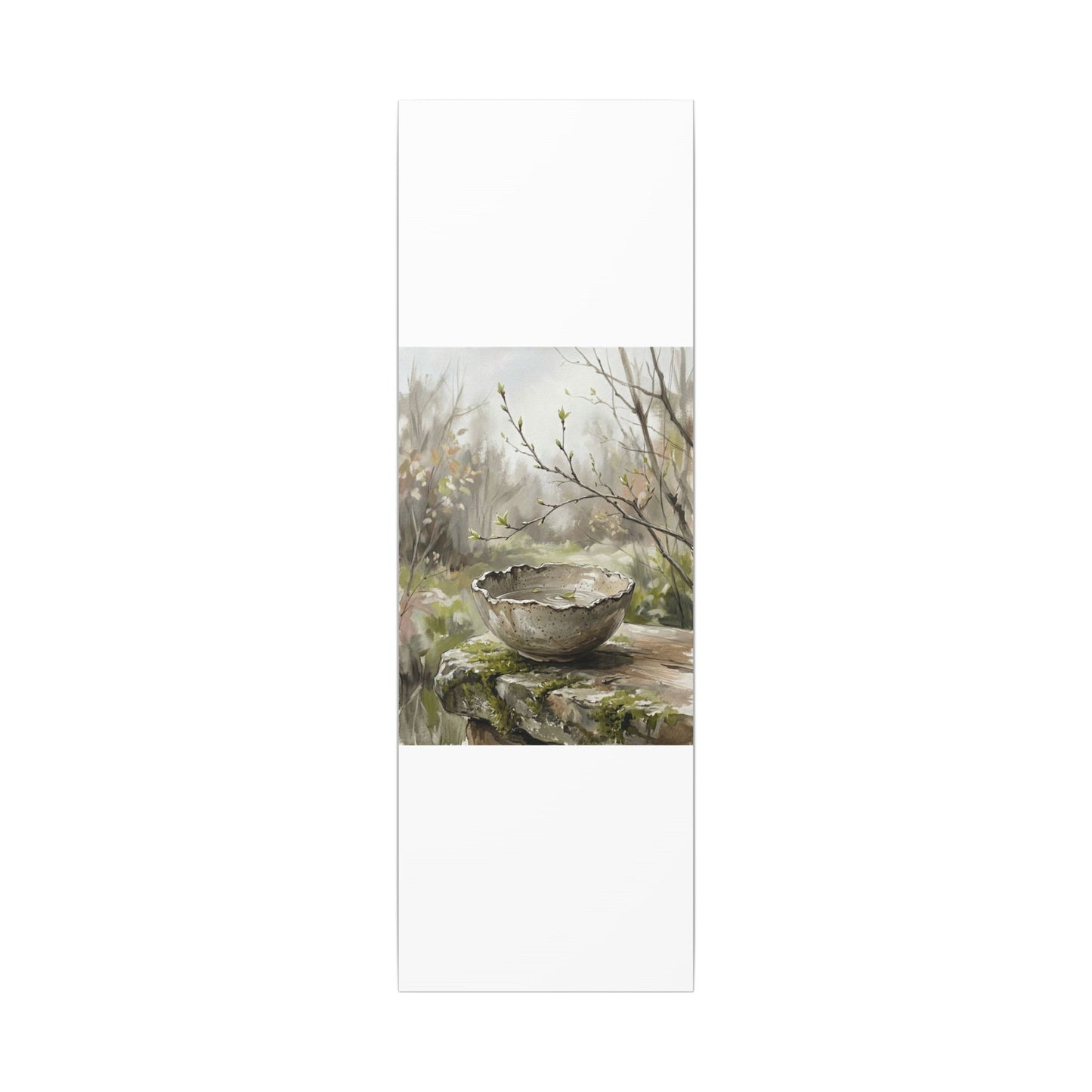 Japandi Ceramic Bowl in Overcast | Minimal Line Canvas Art