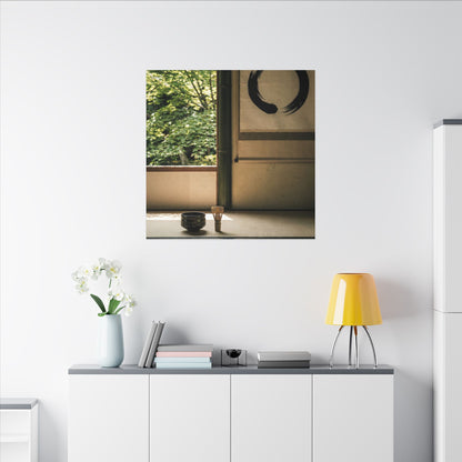 Tea Ceremony Enso Canvas Art | Serene Zen Art