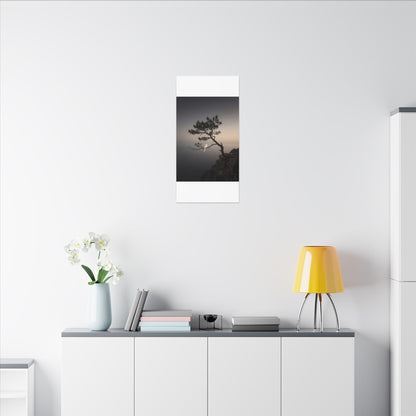 Dawn Pine Tree Canvas Art - Dark Japandi Datsuzoku