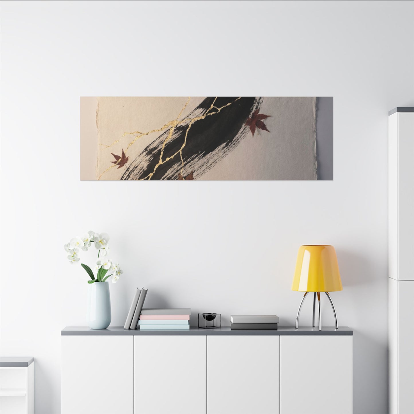 Dawn Ink Brushstroke Canvas Art - Kintsugi Ma
