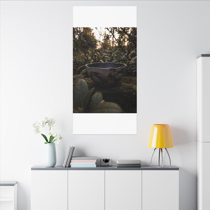 Ceramic Bowl Canvas Art | Summer Dark Japandi Charcoal Ink Art