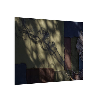 Ma Incense Smoke Canvas Art - Dark Japandi Dark Texture