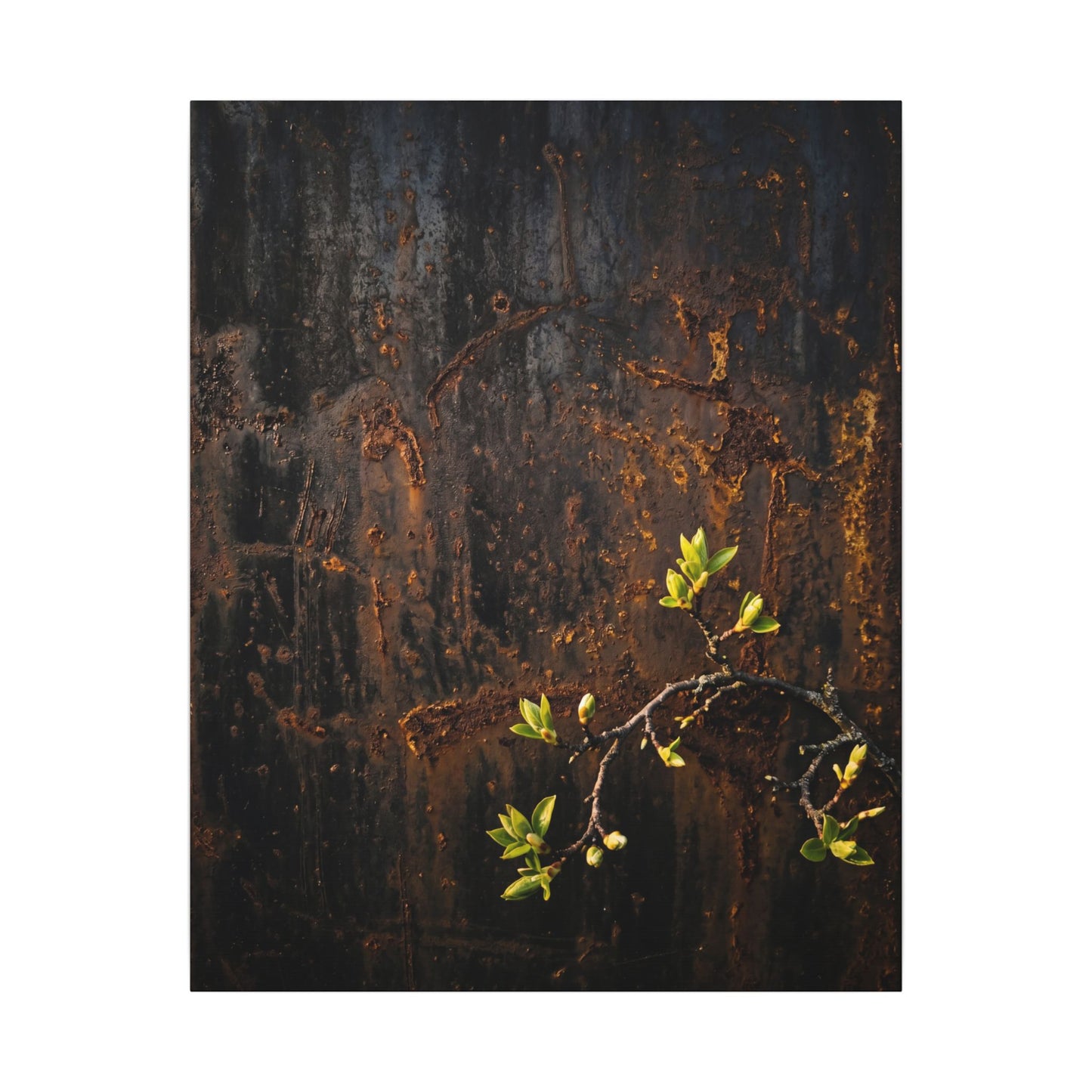 Golden Hour Rust Patina Canvas Art - Dark Japandi Fukinsei