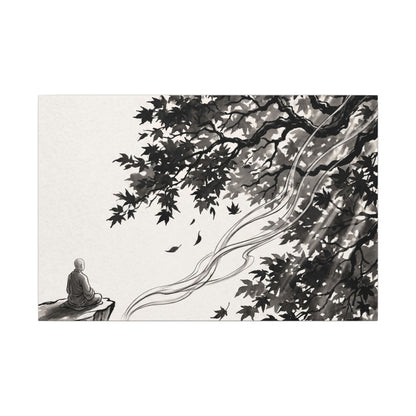 Serene Incense Smoke Canvas Art - Ukiyo E Inspired Zen Art Print