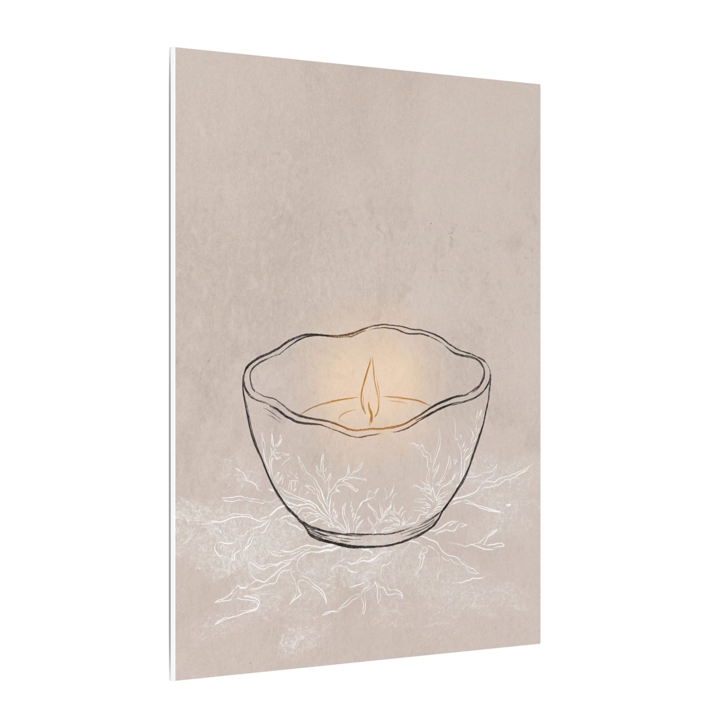 Ceramic Bowl Minimal Line Canvas Art | Neutral Japandi Art