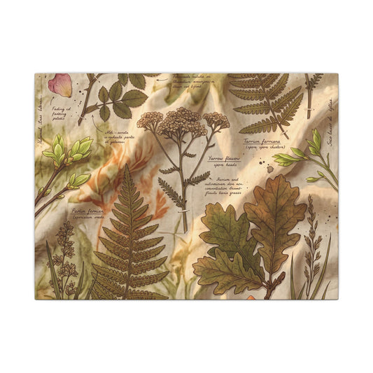 Cottagecore Silk Drape in Golden Hour | Herbarium Canvas Art