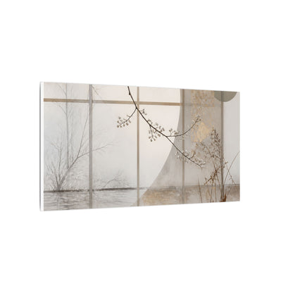 Winter Shoji Screen Japanese Pattern Canvas Art | Elegant Decor