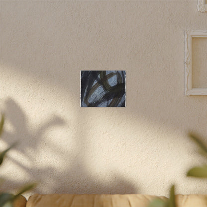 Ink Brushstroke Canvas Art | Winter Dark Japandi Shadow Zen Art