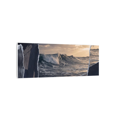 Fukinsei Ocean Wave Canvas Art - Dark Japandi Shadow Zen