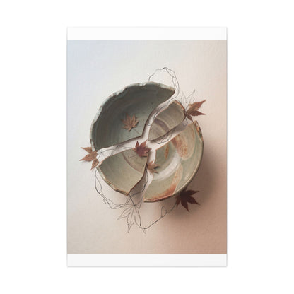 Dawn Ceramic Bowl Canvas Art - Japandi Fukinsei