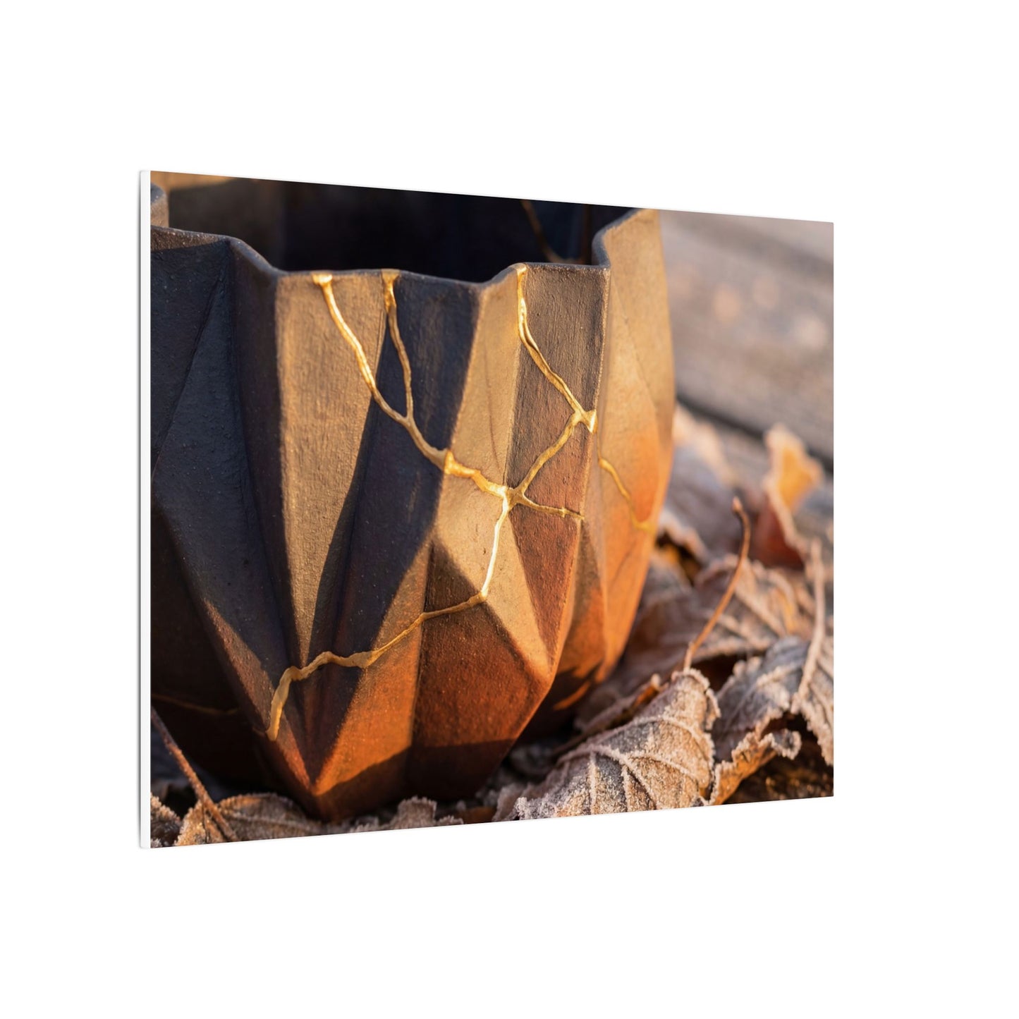 Paper Fold Gold Repair Canvas Art | Philosophical Kintsugi Art