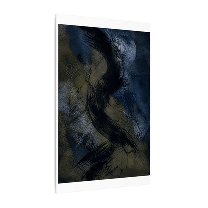 Shibui Ink Brushstroke Canvas Art - Dark Japandi Dark Texture
