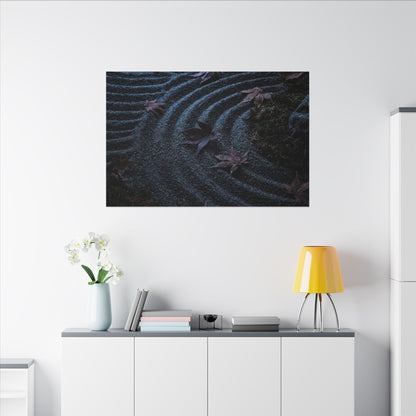 Rock Garden Canvas Art | Autumn Dark Japandi Dark Texture Art