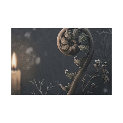 Candlelight Fern Unfurling Canvas Art - Japandi Ma
