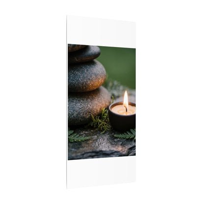 Warm River Stones Canvas Art - Japanese Pattern Japandi