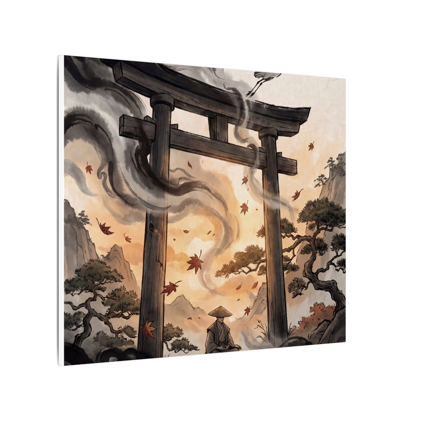 Torii Gate Ukiyo E Inspired Canvas Art | Serene Zen Art