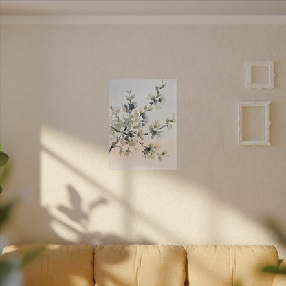 Cherry Blossom Watercolor Canvas Art | Elegant Japandi Art