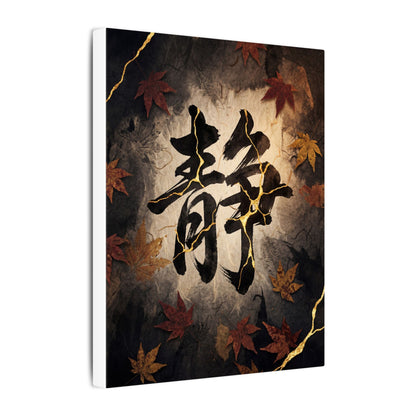 Autumn Calligraphy Gold Repair Canvas Art | Philosophical Decor