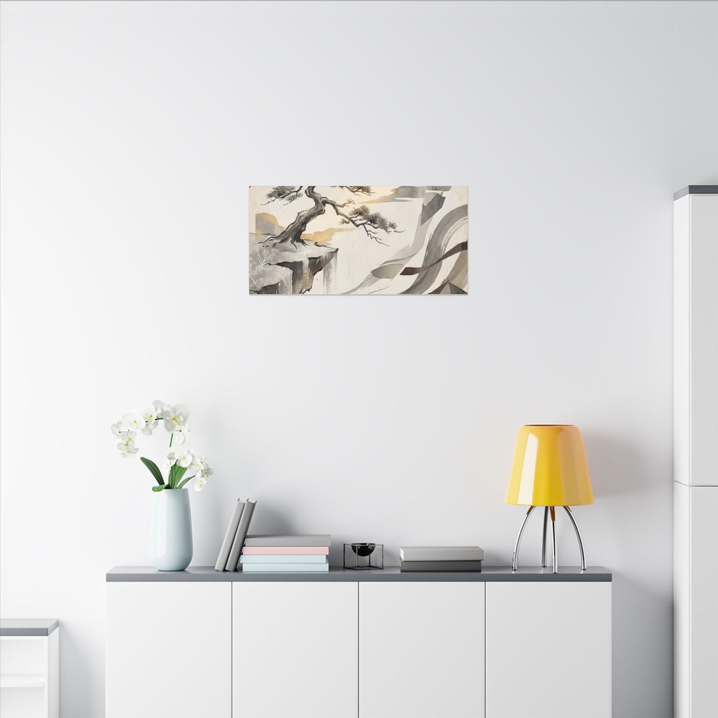 Golden Hour Pine Tree Canvas Art - Japandi Seijaku