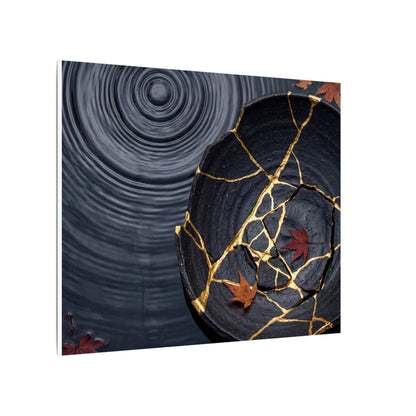 Philosophical Water Ripple Canvas Art - Gold Repair Kintsugi