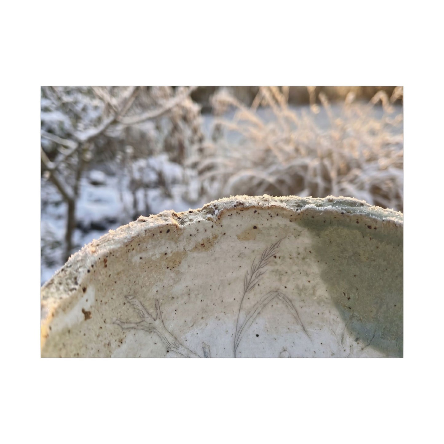 Ceramic Bowl Canvas Art | Winter Japandi Minimal Line Art