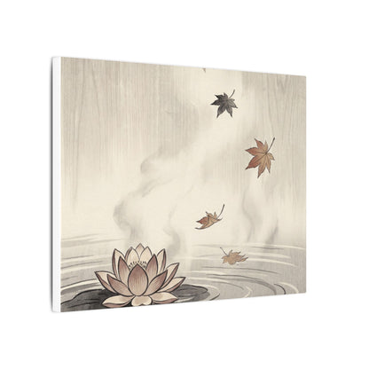 Lotus Flower Canvas Art | Autumn Zen Ukiyo E Inspired Art