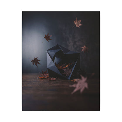 Dark Japandi Paper Fold in Dawn | Shadow Zen Canvas Art