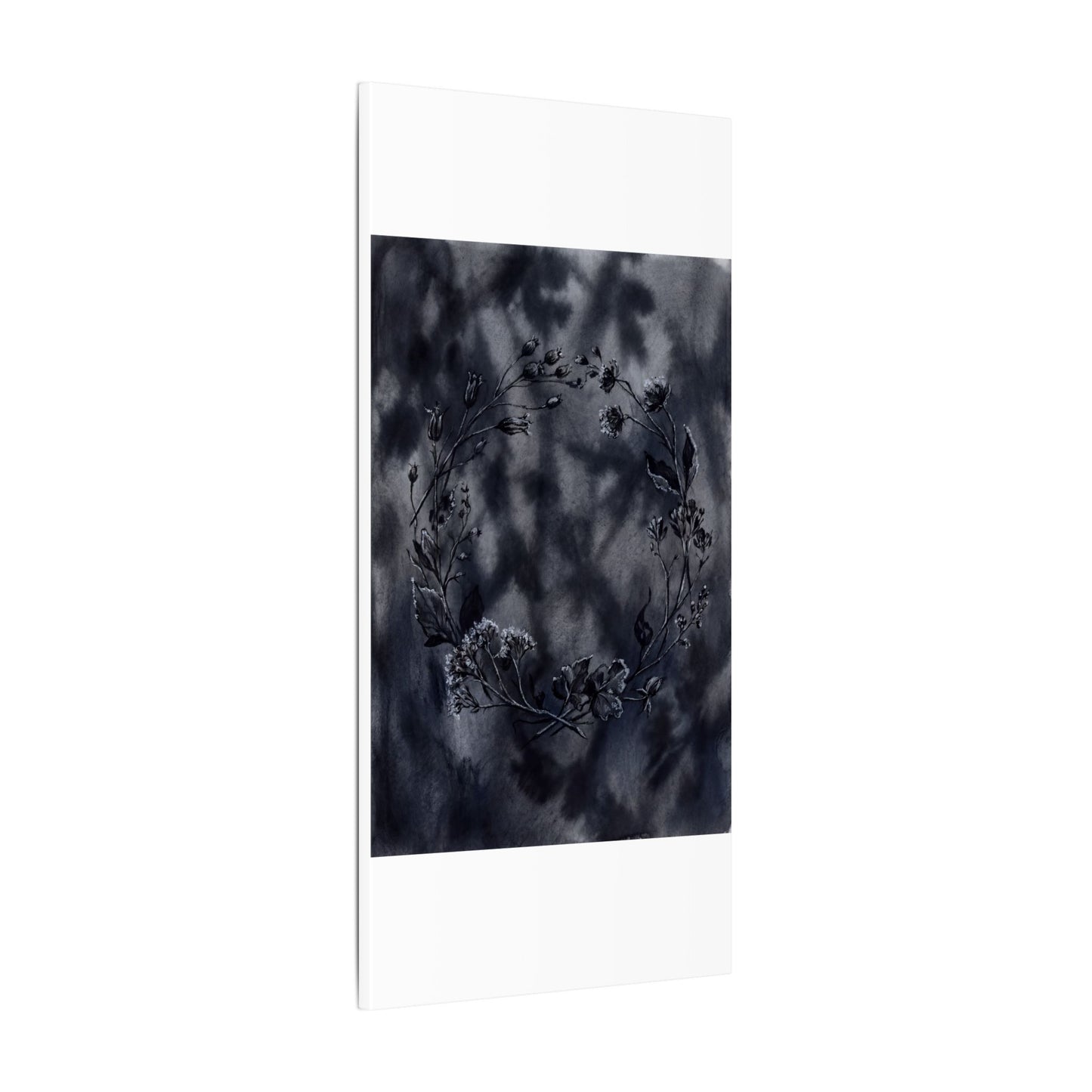 Dried Flowers Canvas Art | Winter Dark Japandi Shadow Zen Art