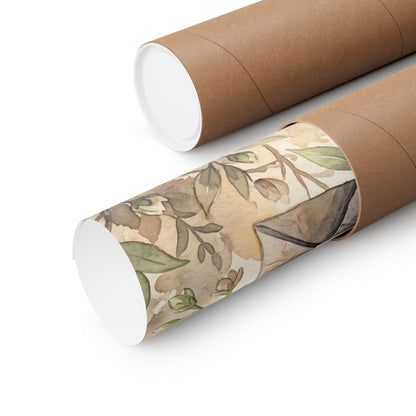 Golden Hour Paper Fold Wall Art Print - Japandi Mono No Aware