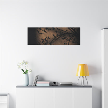 Dark Japandi Shadow Play in Golden Hour | Shadow Zen Canvas Art