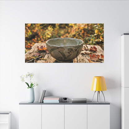 Golden Hour Ceramic Bowl Canvas Art - Japandi Fukinsei