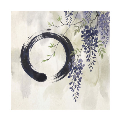 Wisteria Enso Canvas Art | Serene Zen Art