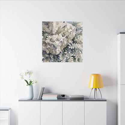 Stone Lantern Watercolor Canvas Art | Elegant Japandi Art