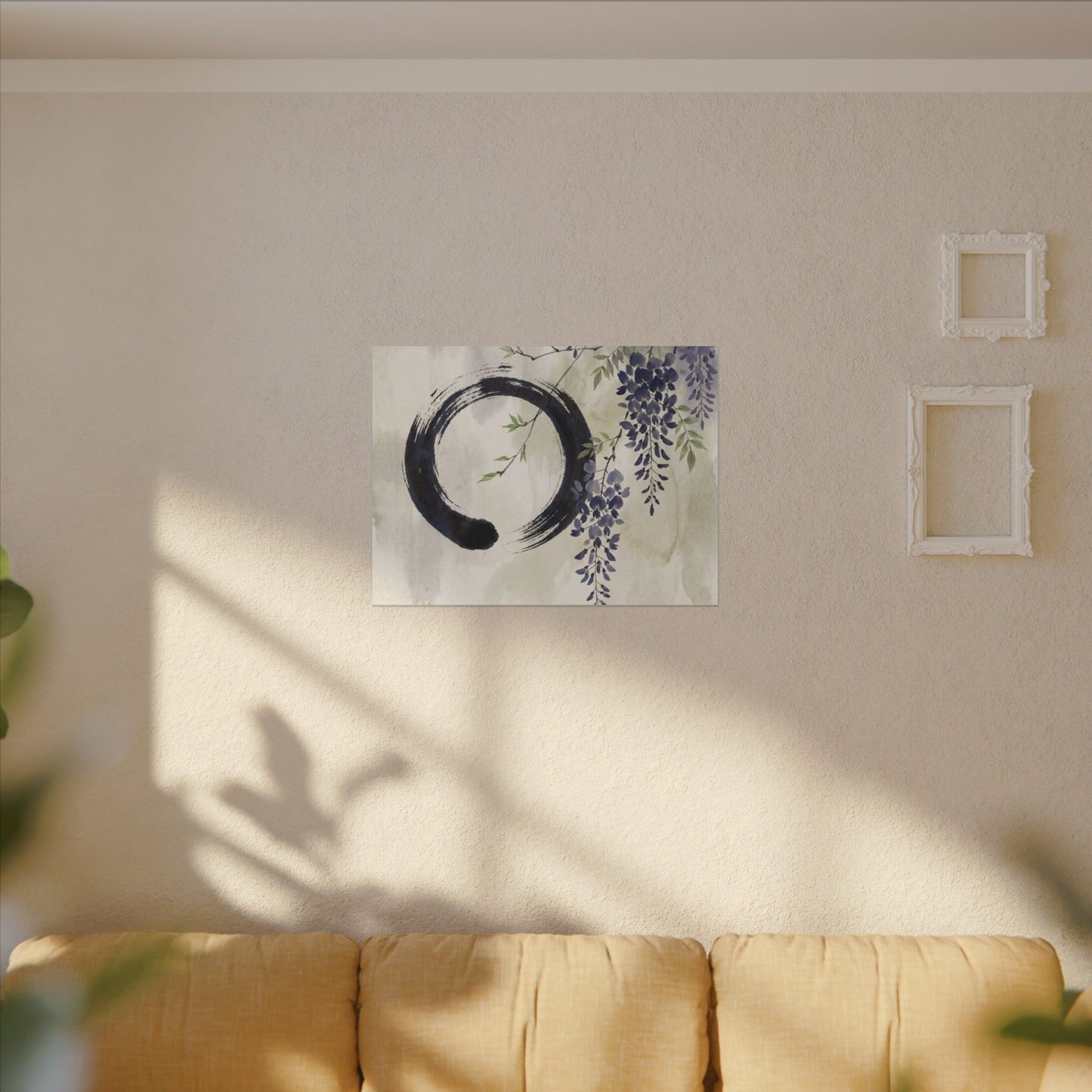Wisteria Enso Canvas Art | Serene Zen Art