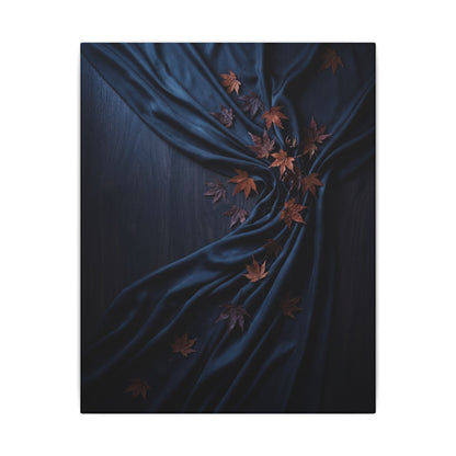 Silk Drape Autumn Canvas Art | Dark Japandi Sophisticated Design