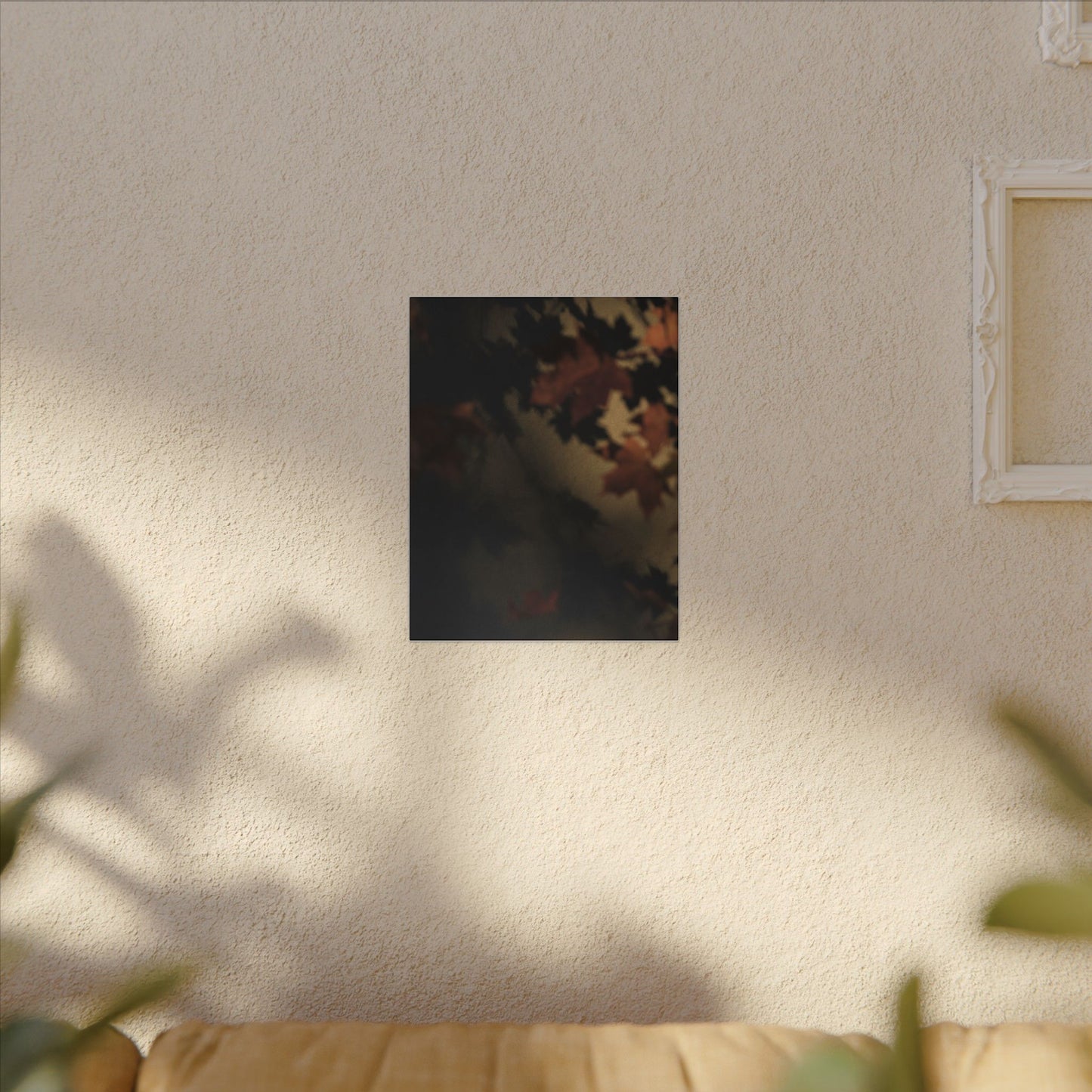 Shadow Play Canvas Art | Autumn Dark Japandi Moody Minimal Art