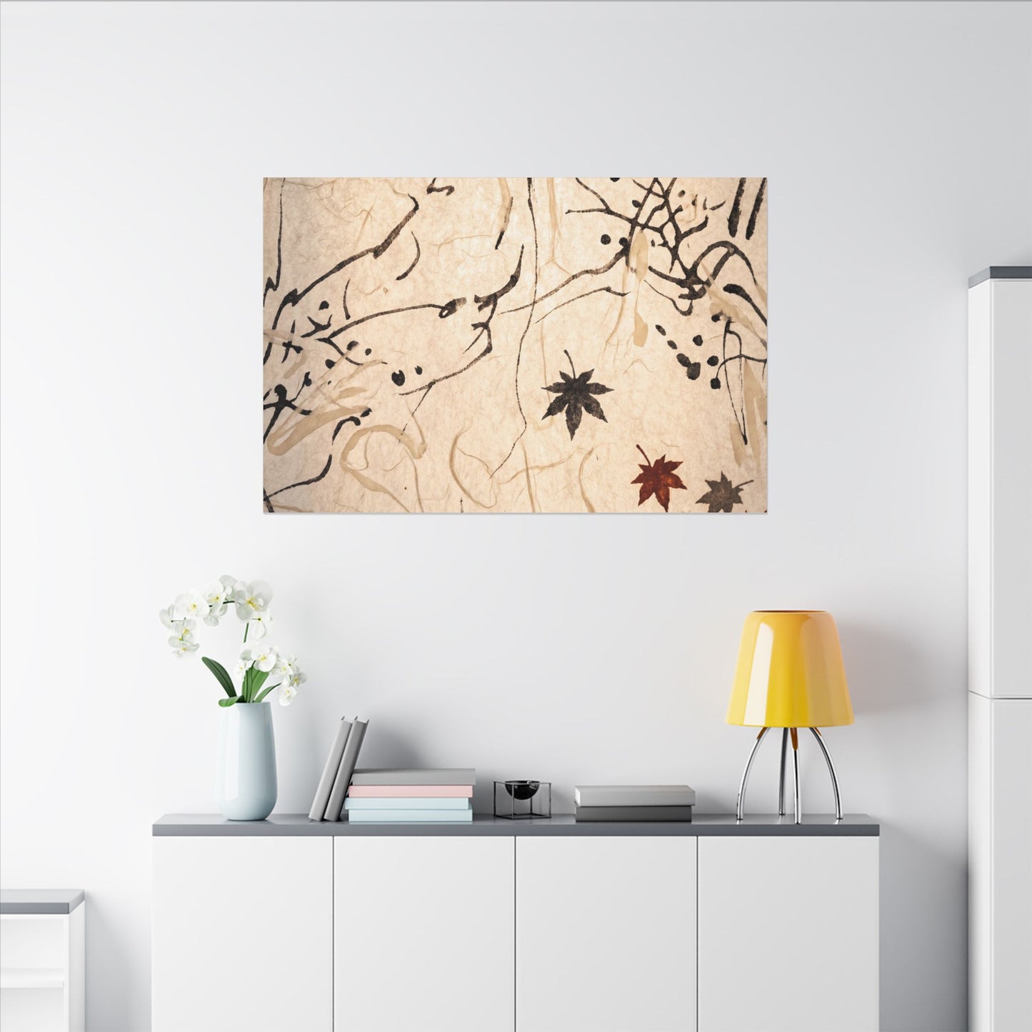 Golden Hour Shoji Screen Canvas Art - Japandi Fukinsei