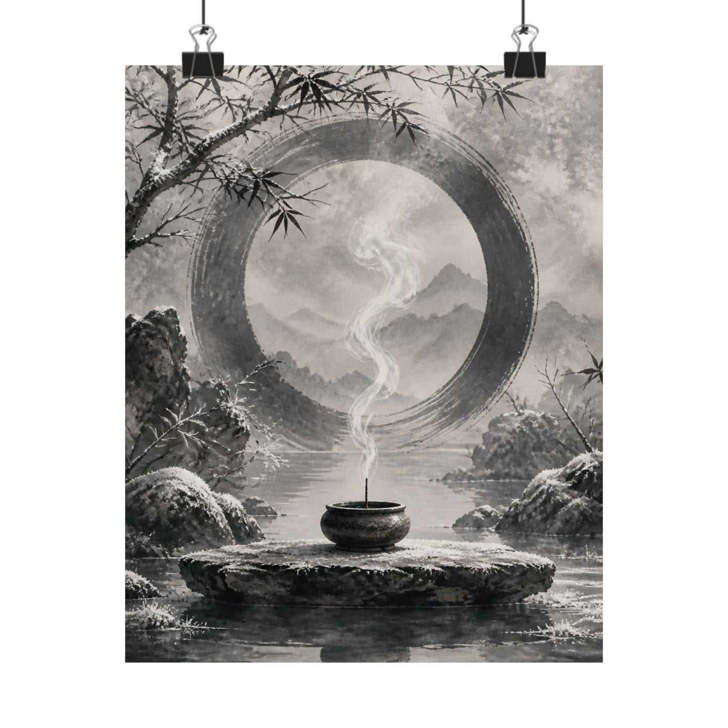 Dappled Incense Smoke Wall Art Print - Zen Seijaku