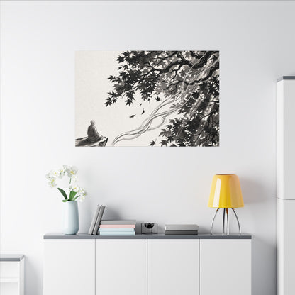 Serene Incense Smoke Canvas Art - Ukiyo E Inspired Zen