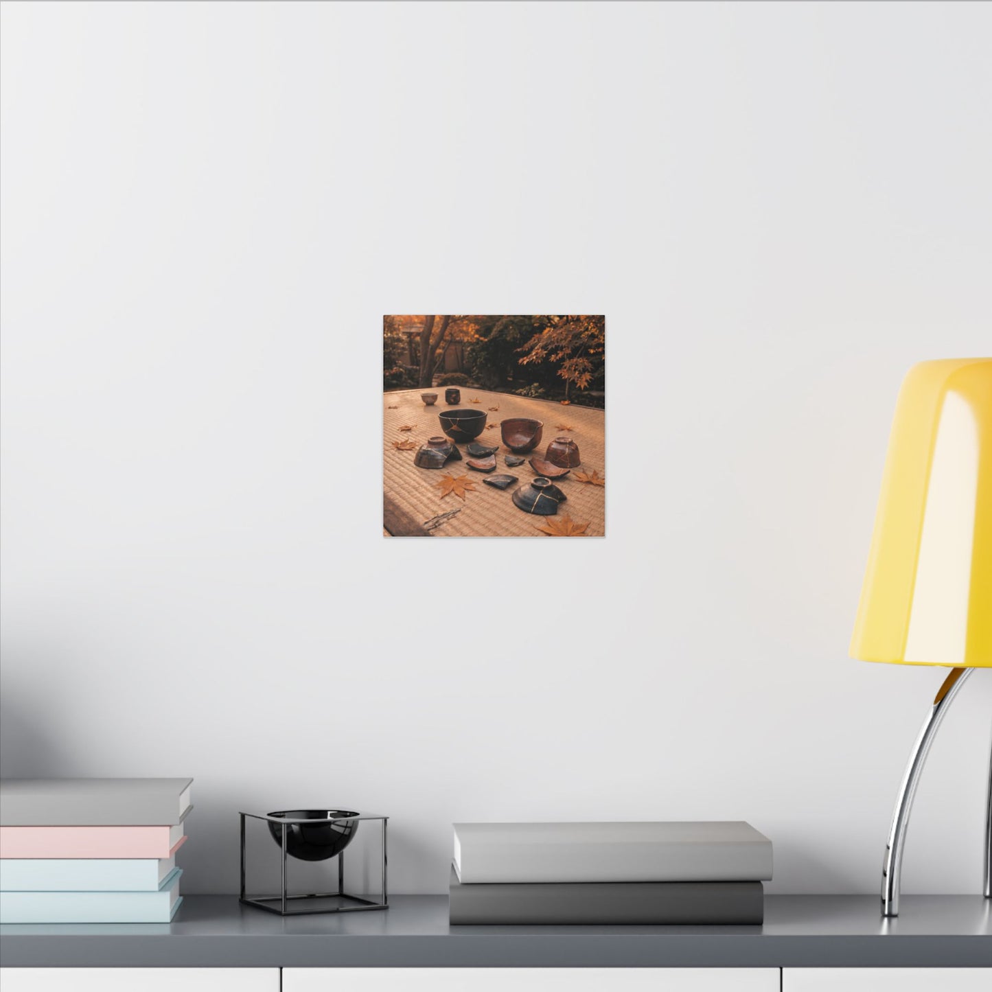 Golden Hour Tea Ceremony Canvas Art - Kintsugi Shibui