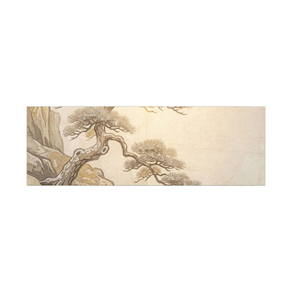 Winter Pine Tree Japanese Pattern Canvas Art | Elegant Decor